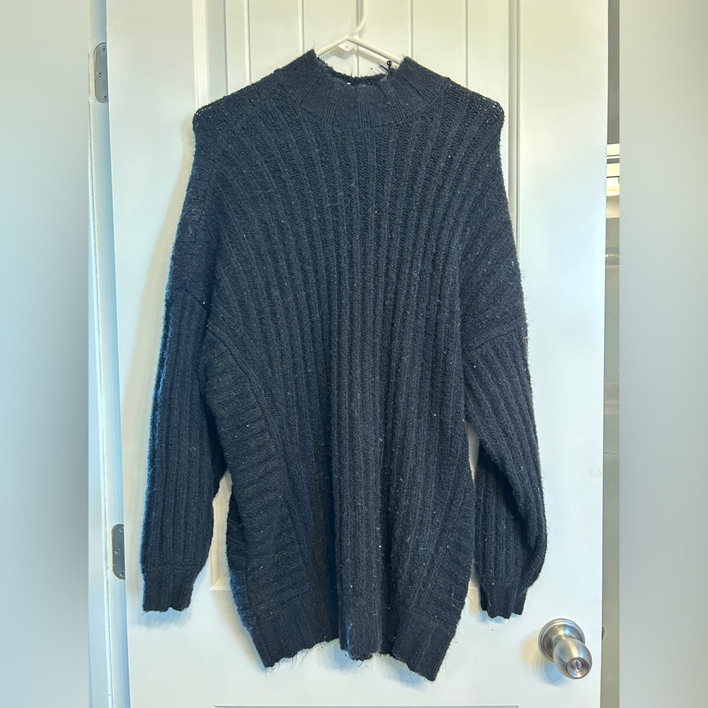 Cozy Black Ribbed Sweater